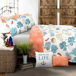 Best Sale 👍 Lush Decor Coastal Reef Feather 7-piece Quilt Set 🥰 -Lush Decor Shop Lush D cor Coastal Reef Feather 7 Piece Quilt Set 2767d3d0 376a 455e a00b 07db84c90d35