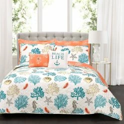 Best Sale 👍 Lush Decor Coastal Reef Feather 7-piece Quilt Set 🥰