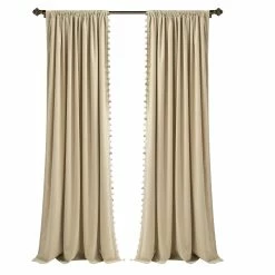 Flash Sale ⌛ Lush Decor Luxury Vintage Velvet With Silky Pompom Trim Window Curtain Panel Single Taupe 👍 -Lush Decor Shop Lush DC3A9cor Luxury Vintage Velvet With Silky Pompom Trim Window Curtain Panel Single 12