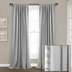 Flash Sale ⌛ Lush Decor Luxury Vintage Velvet With Silky Pompom Trim Window Curtain Panel Single Taupe 👍 -Lush Decor Shop Lush DC3A9cor Luxury Vintage Velvet With Silky Pompom Trim Window Curtain Panel Single 14