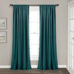 Flash Sale ⌛ Lush Decor Luxury Vintage Velvet With Silky Pompom Trim Window Curtain Panel Single Taupe 👍