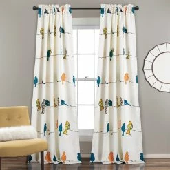 Top 10 🎉 Lush Decor Rowley Birds Room Darkening Curtain Panel Pair Blue 🛒