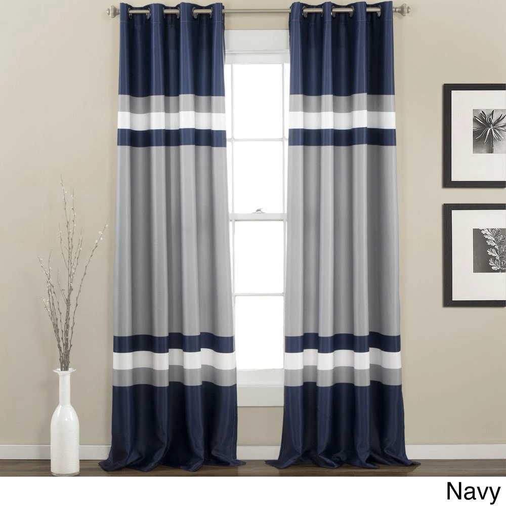 Flash Sale π Lush Decor Alexander Stripe Room Darkening Curtain Panel Pair Navy π 14 Flash Sale π Lush Decor Alexander Stripe Room Darkening Curtain Panel Pair Navy π - Image 14