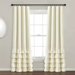 Cheapest 🛒 Lush Decor Allison Ruffle 100% Lined Blackout Window Curtain Panel Blush 💯 -Lush Decor Shop Lush Decor Allison Ruffle 10025 Lined Blackout Window Curtain Panel 4