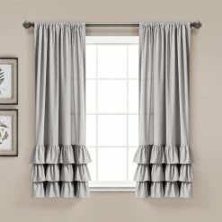 Discount 🌟 Lush Decor Allison Ruffle Window Curtain Panel Pair Dark Gray 🔥 -Lush Decor Shop Lush Decor Allison Ruffle Window Curtain Panel Pair 10