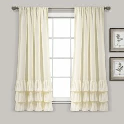 Discount 🌟 Lush Decor Allison Ruffle Window Curtain Panel Pair Dark Gray 🔥 -Lush Decor Shop Lush Decor Allison Ruffle Window Curtain Panel Pair 5