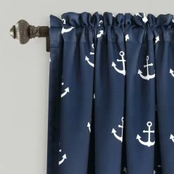 Deals ⌛ Lush Decor Anchor Room-darkening Window Panel Curtain Pair Navy 💯 -Lush Decor Shop Lush Decor Anchor Room darkening Window Panel Curtain Pair 12