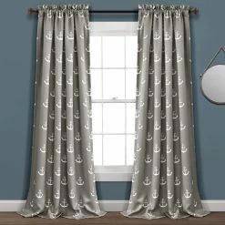 Deals ⌛ Lush Decor Anchor Room-darkening Window Panel Curtain Pair Navy 💯 -Lush Decor Shop Lush Decor Anchor Room darkening Window Panel Curtain Pair 3