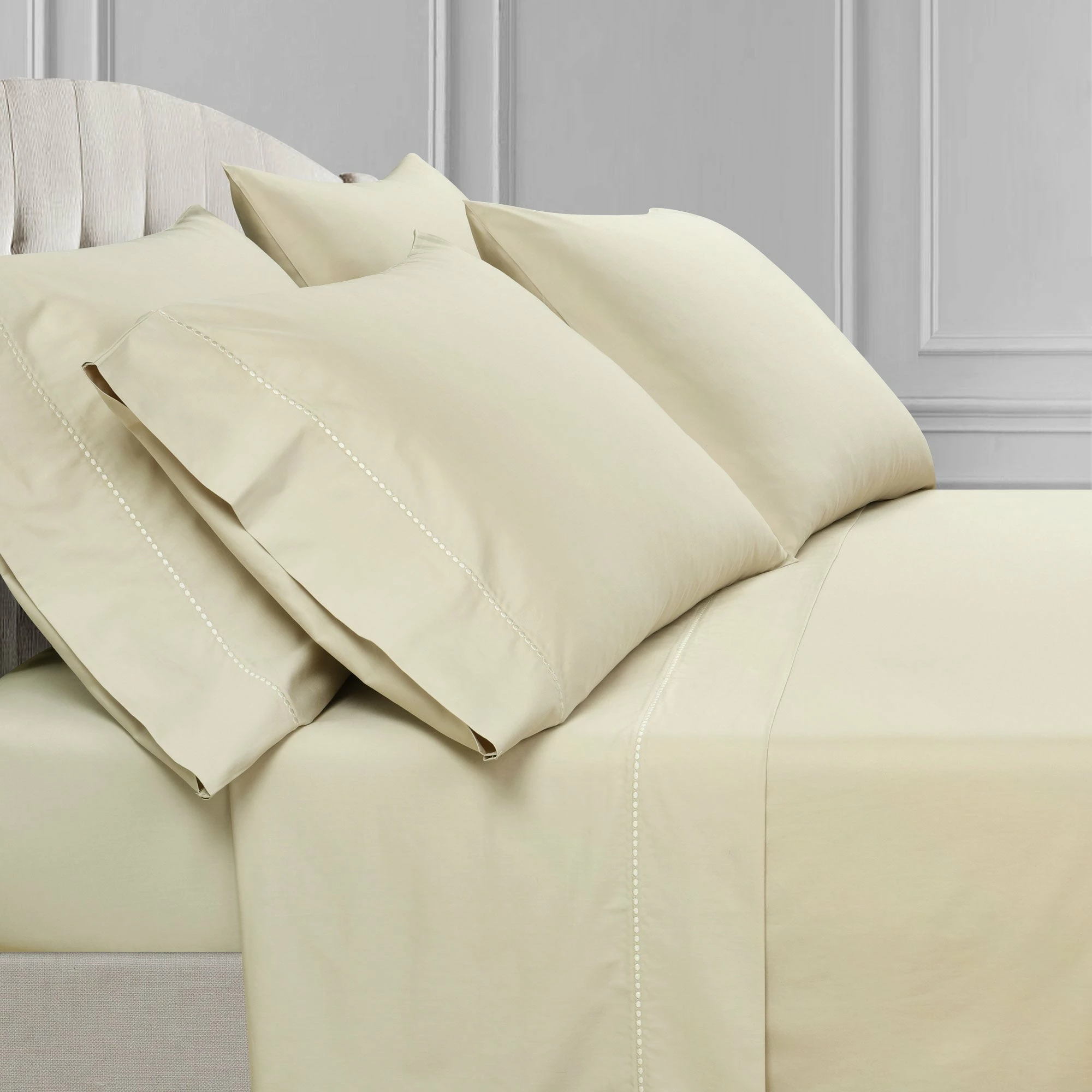 Buy ⌛ Lush Decor Aria Dots 6 Piece Sateen Cotton Sheet Set White ⌛ 13 Buy ⌛ Lush Decor Aria Dots 6 Piece Sateen Cotton Sheet Set White ⌛ - Image 13