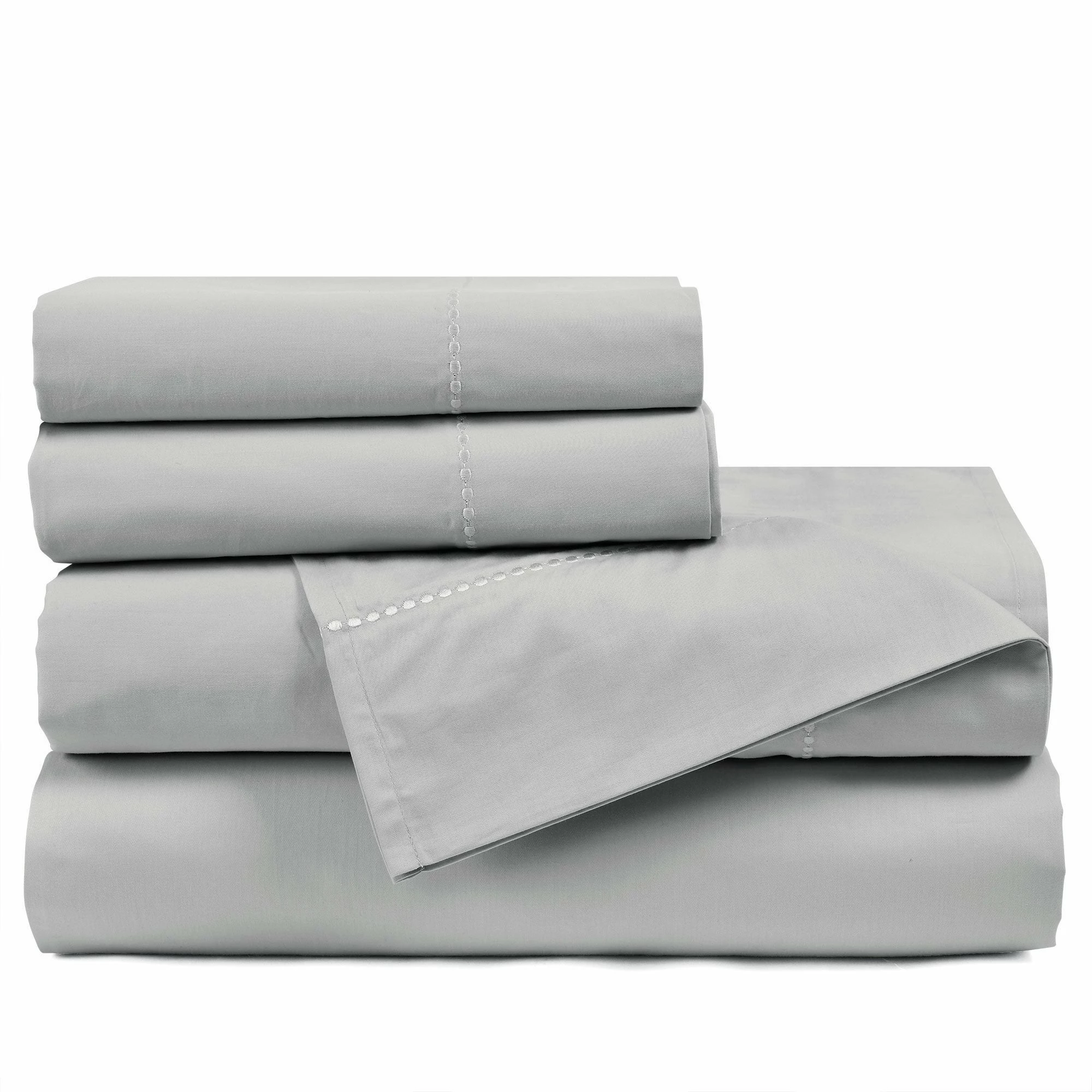 Buy ⌛ Lush Decor Aria Dots 6 Piece Sateen Cotton Sheet Set White ⌛ 5 Buy ⌛ Lush Decor Aria Dots 6 Piece Sateen Cotton Sheet Set White ⌛ - Image 5