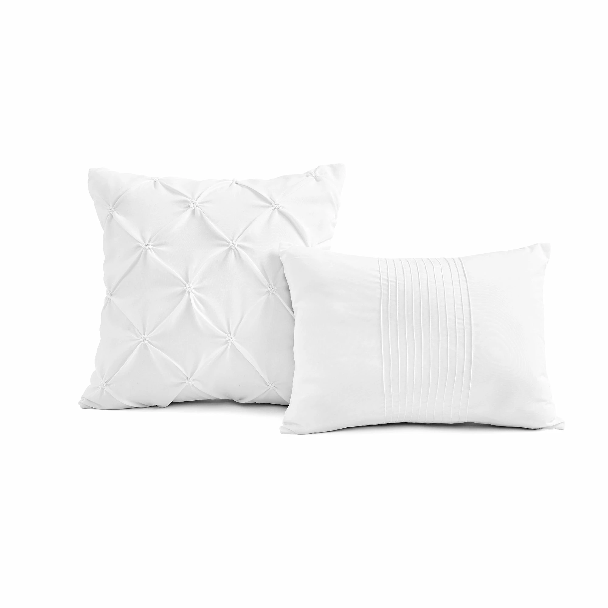 Budget ✨ Lush Decor Arora Pleat 5 Piece Comforter Set White ✨ 12 Budget ✨ Lush Decor Arora Pleat 5 Piece Comforter Set White ✨ - Image 12