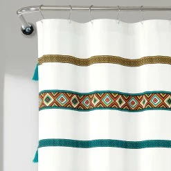 New π Lush Decor Ava Boho Stripe Tassel Yarn Dyed Eco-Friendly Recycled Cotton Blend Shower Curtain Single β 10 New π Lush Decor Ava Boho Stripe Tassel Yarn Dyed Eco-Friendly Recycled Cotton Blend Shower Curtain Single β -Lush Decor Shop Lush Decor Ava Boho Stripe Tassel Yarn Dyed Eco Friendly Recycled Cotton Blend Shower Curtain Single 2