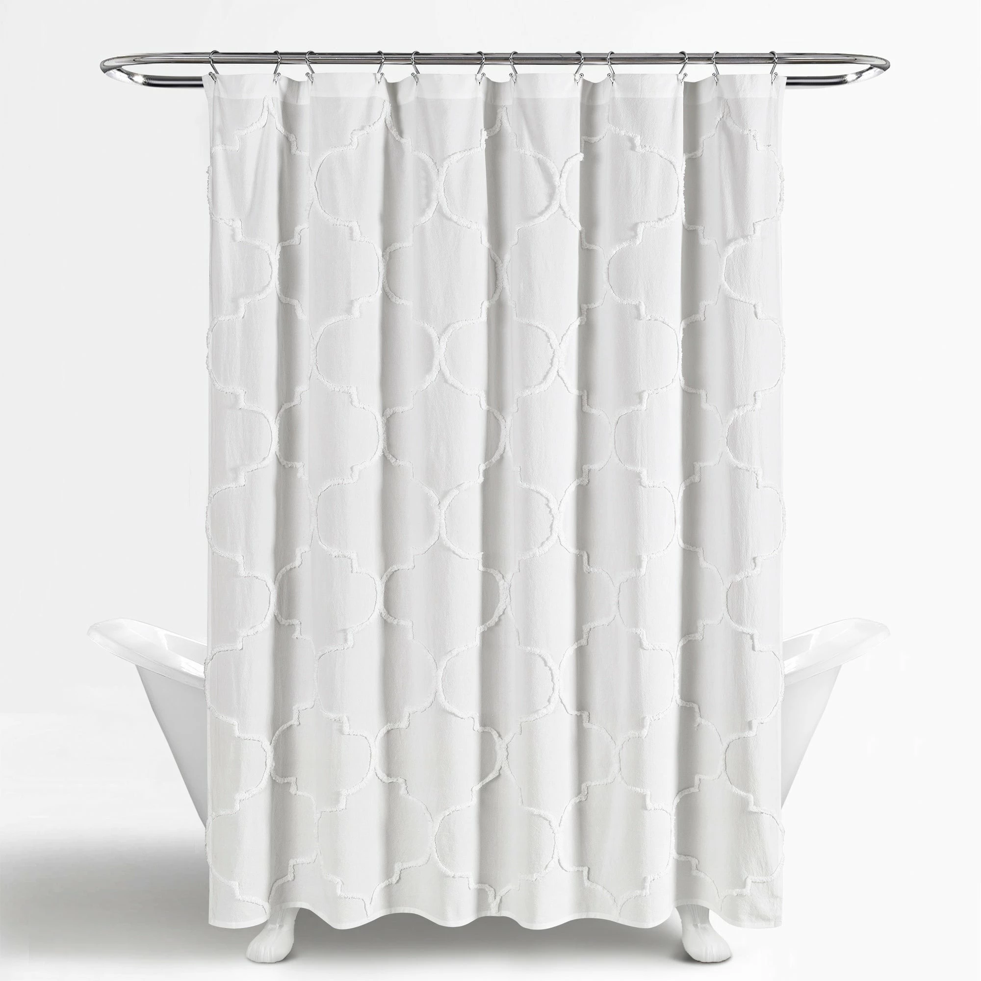 Budget π Lush Decor Avon Chenille Trellis Shower Curtain Gray π 2 Budget π Lush Decor Avon Chenille Trellis Shower Curtain Gray π - Image 2