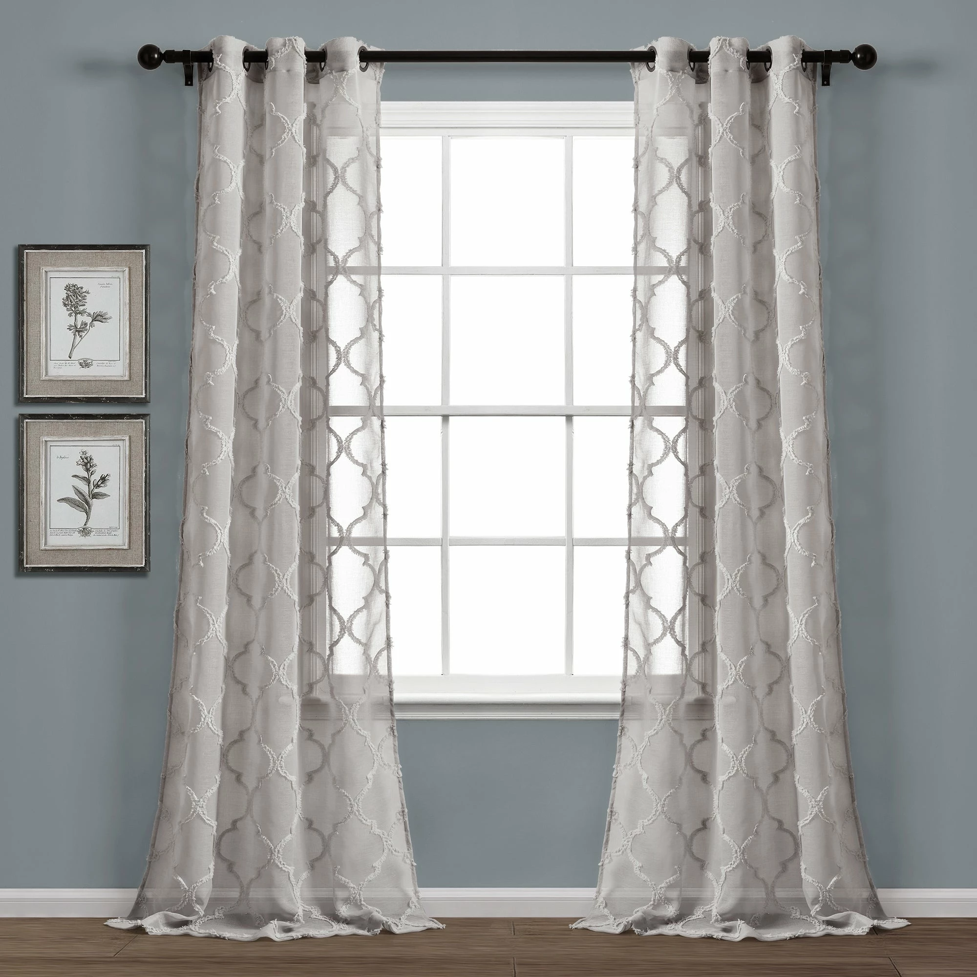 Brand new βοΈ Lush Decor Avon Trellis Grommet Sheer Window Curtain Panel Pair White π 3 Brand new βοΈ Lush Decor Avon Trellis Grommet Sheer Window Curtain Panel Pair White π - Image 3