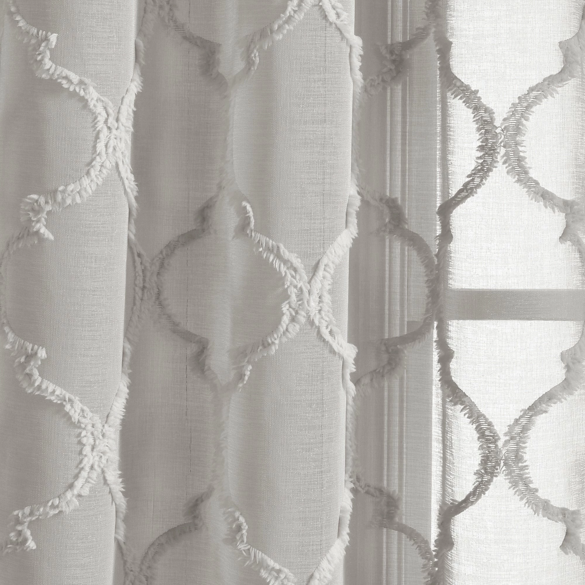 Brand new βοΈ Lush Decor Avon Trellis Grommet Sheer Window Curtain Panel Pair White π 5 Brand new βοΈ Lush Decor Avon Trellis Grommet Sheer Window Curtain Panel Pair White π - Image 5