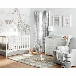 Brand new 🎉 Lush Decor Baby Printed Linen Textured Solid Crib 👗 Skirt Ivory 🧨