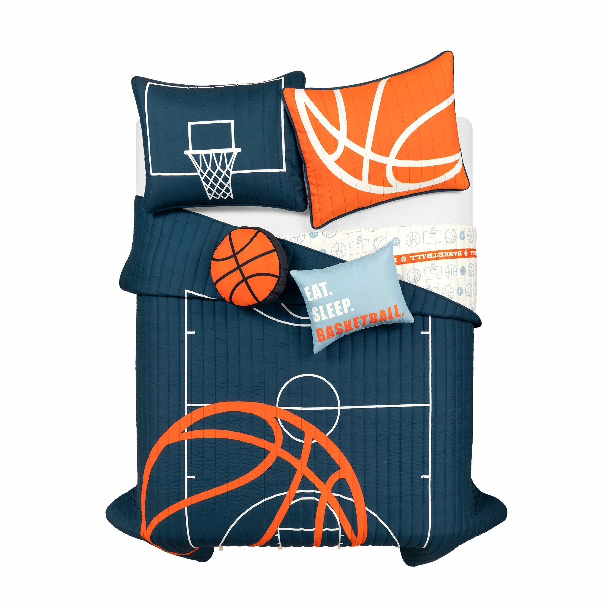Wholesale π Lush Decor π Basketball Game Quilt Set Charcoal β 6 Wholesale π Lush Decor π Basketball Game Quilt Set Charcoal β - Image 6