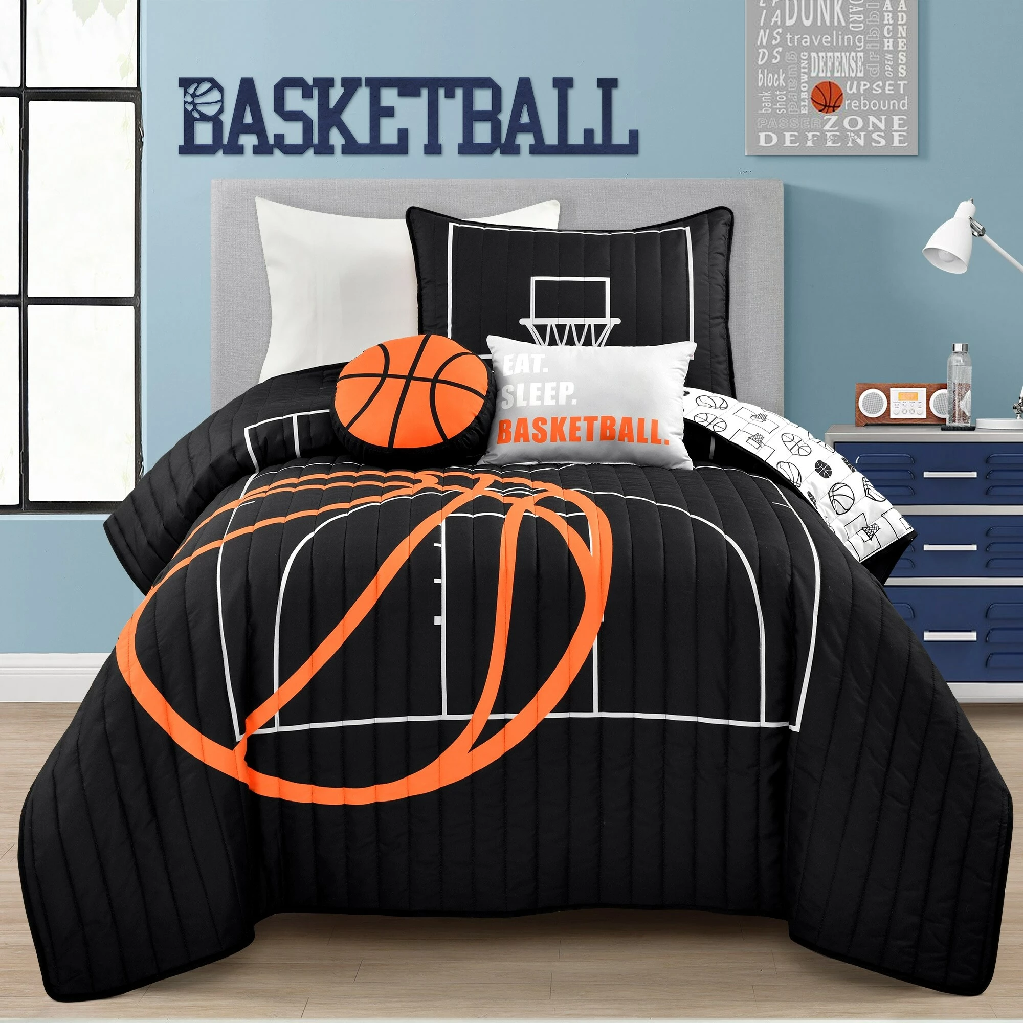 Wholesale π Lush Decor π Basketball Game Quilt Set Charcoal β 1 Wholesale π Lush Decor π Basketball Game Quilt Set Charcoal β