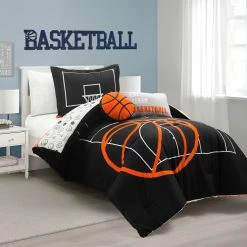 Buy 🔔 Lush Decor 🏀 Basketball Game Reversible Oversized Comforter Set Black/orange 😀 -Lush Decor Shop Lush Decor Basketball Game Reversible Oversized Comforter Set 10