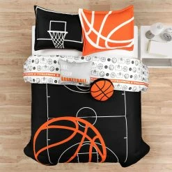 Buy 🔔 Lush Decor 🏀 Basketball Game Reversible Oversized Comforter Set Black/orange 😀 -Lush Decor Shop Lush Decor Basketball Game Reversible Oversized Comforter Set 4