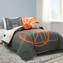 Buy 🔔 Lush Decor 🏀 Basketball Game Reversible Oversized Comforter Set Black/orange 😀 -Lush Decor Shop Lush Decor Basketball Game Reversible Oversized Comforter Set 7