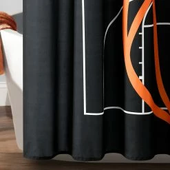 Deals 🔥 Lush Decor 🏀 Basketball Game Shower Curtain Single 😍 -Lush Decor Shop Lush Decor Basketball Game Shower Curtain Single 2