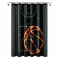 Deals 🔥 Lush Decor 🏀 Basketball Game Shower Curtain Single 😍 -Lush Decor Shop Lush Decor Basketball Game Shower Curtain Single 4