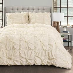 Best deal 🤩 Lush Decor Bella Sabby Chic 3 Piece Comforter Set Light Gray 🎉