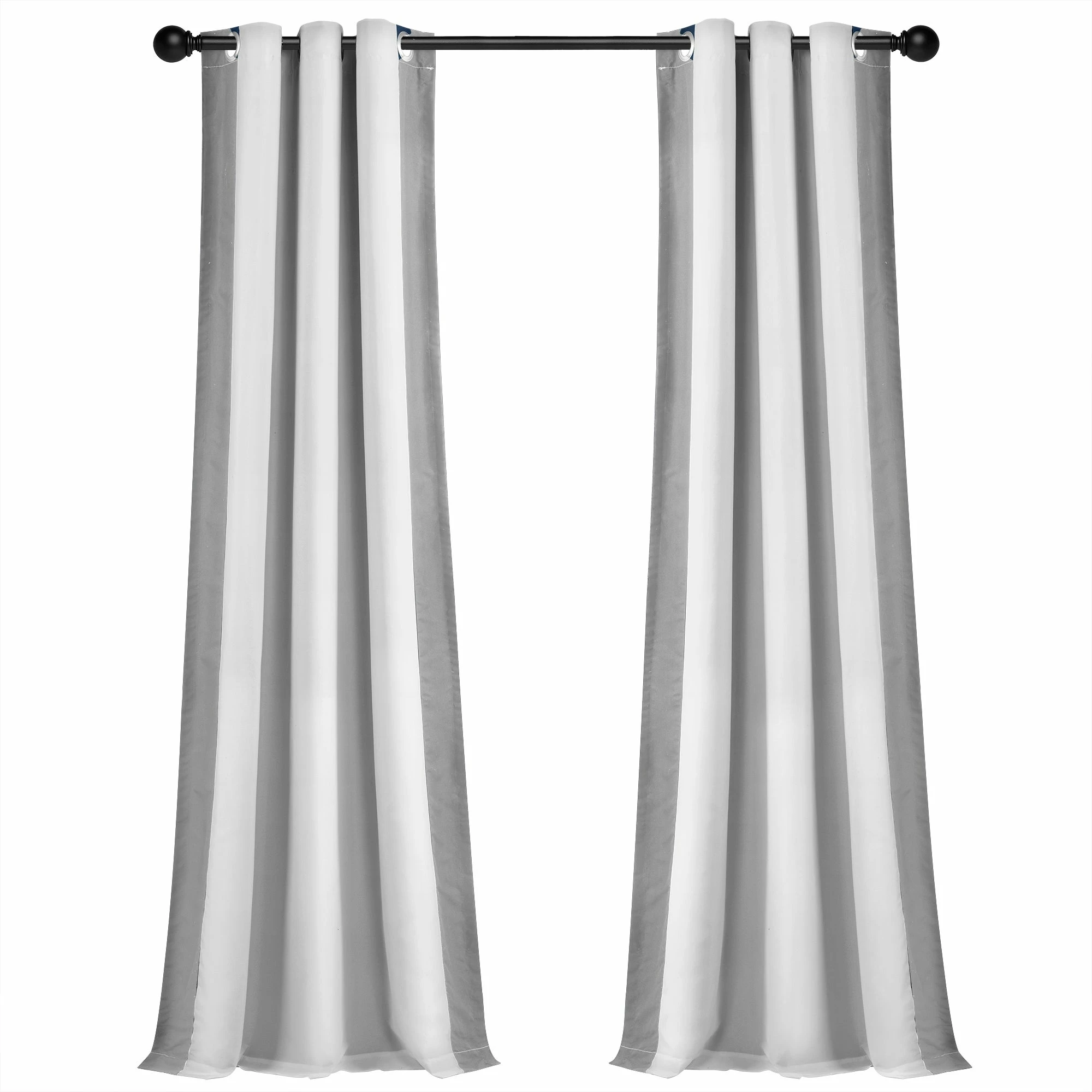 Promo ๐ Lush Decor Block Border 100% Lined Grommet Blackout Window Curtain Panel Single White/navy ๐ 12 Promo ๐ Lush Decor Block Border 100% Lined Grommet Blackout Window Curtain Panel Single White/navy ๐ - Image 12