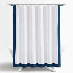 Outlet 👏 Lush Decor Block Border Shower Curtain Single White/navy ✨ -Lush Decor Shop Lush Decor Block Border Shower Curtain Single 14