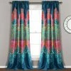 Discount 😍 Lush Decor Boho Chic Room Darkening Window Curtain Panel Pair Turquoise & Navy ✨