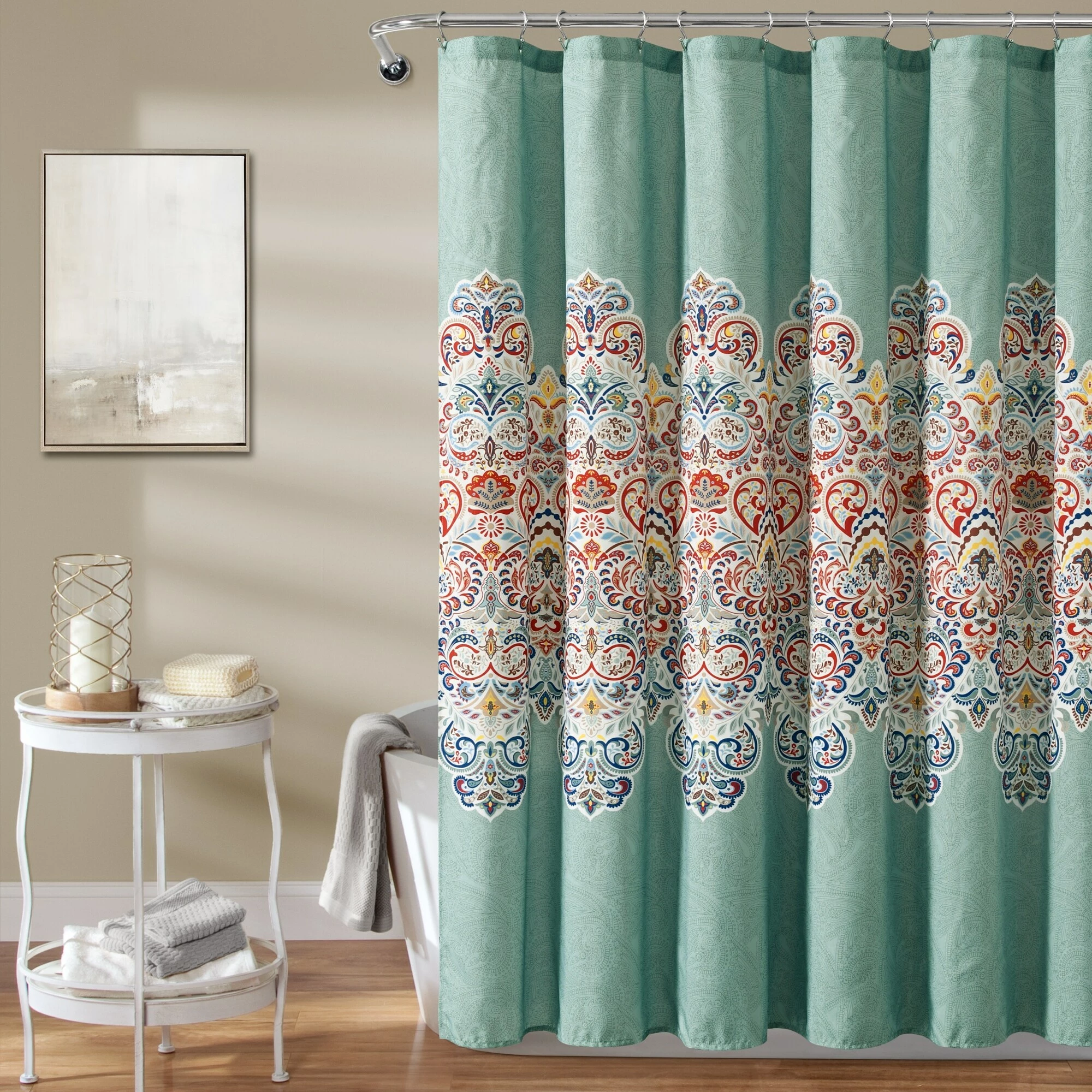 Wholesale π₯° Lush Decor Boho Chic Shower Curtain With Peva Lining And Rings Set Seafoam β 2 Wholesale π₯° Lush Decor Boho Chic Shower Curtain With Peva Lining And Rings Set Seafoam β - Image 2
