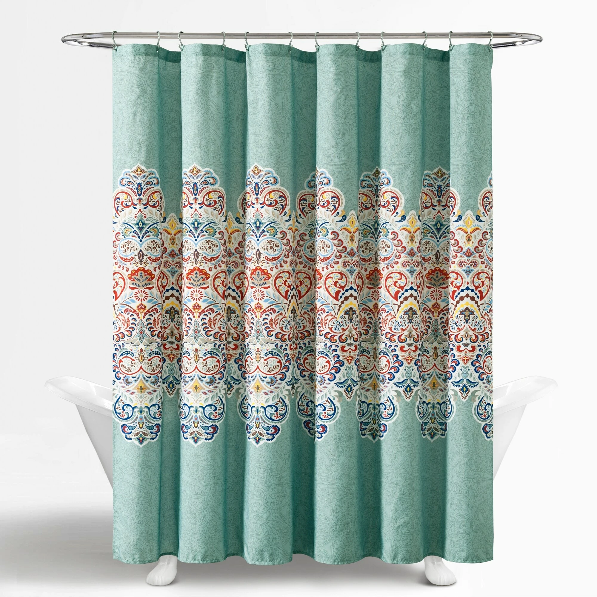 Wholesale π₯° Lush Decor Boho Chic Shower Curtain With Peva Lining And Rings Set Seafoam β 5 Wholesale π₯° Lush Decor Boho Chic Shower Curtain With Peva Lining And Rings Set Seafoam β - Image 5