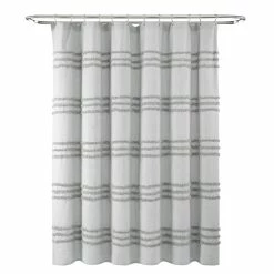 Coupon 🧨 Lush Decor Boho Kendra Tufted Yarn Dyed Eco-Friendly Recycled Cotton Shower Curtain Single Light Gray ✔️ -Lush Decor Shop Lush Decor Boho Kendra Tufted Yarn Dyed Eco Friendly Recycled Cotton Shower Curtain Single 1