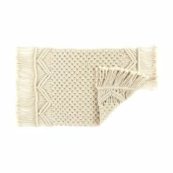 Flash Sale 🎁 Lush Decor Boho Macrame Handcrafted Indoor/Outdoor Washable Water Repellent Placemat 2 Piece Set - 12" X 18"+3" Fringe White 🧨 -Lush Decor Shop Lush Decor Boho Macrame Handcrafted Indoor Outdoor Washable Water Repellent Placemat 2Pc Set 9