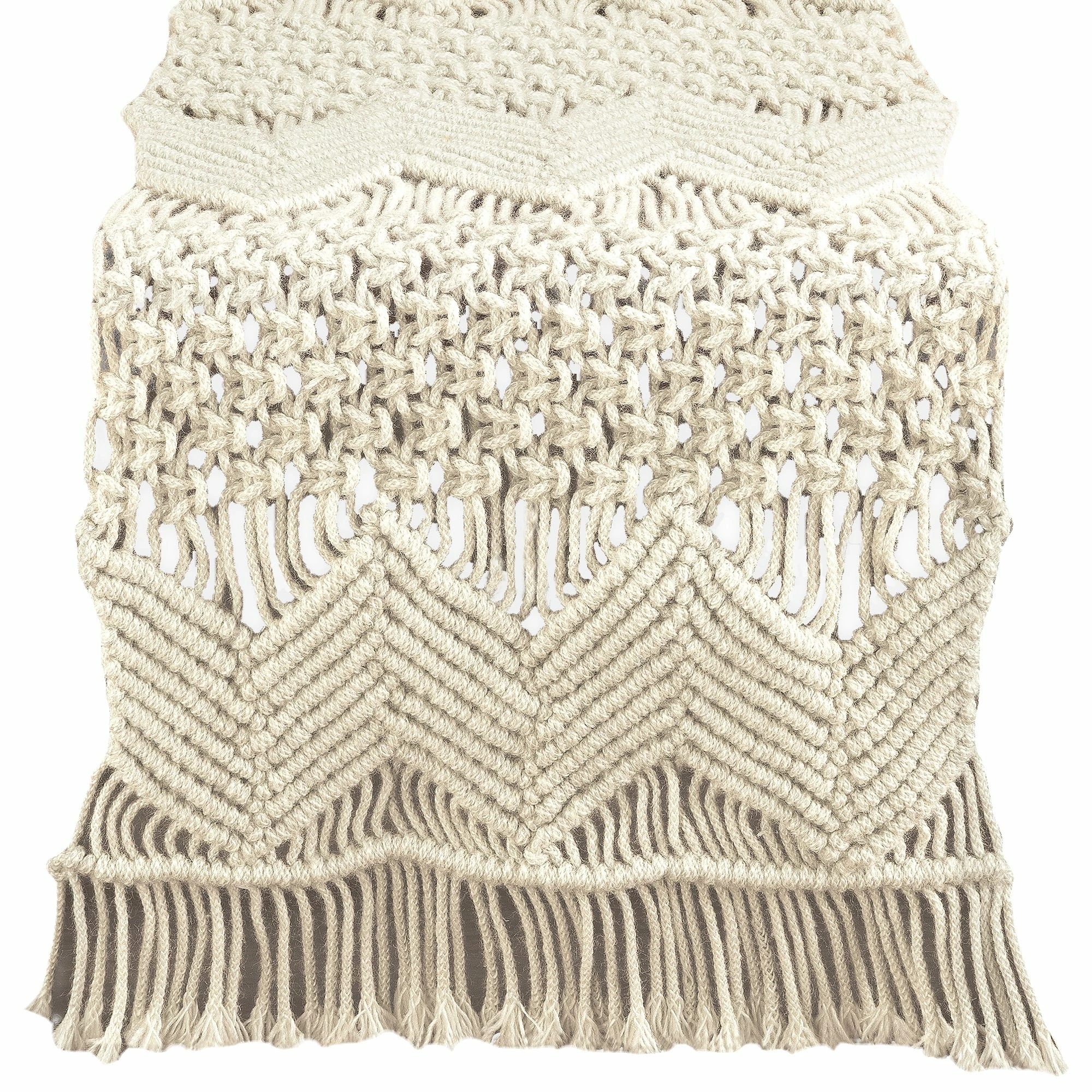 Cheap π Lush Decor Boho Macrame Handcrafted Indoor/Outdoor Washable Water Repellent Runner Single - 13" X 72"+3" Fringe White π 6 Cheap π Lush Decor Boho Macrame Handcrafted Indoor/Outdoor Washable Water Repellent Runner Single - 13" X 72"+3" Fringe White π - Image 6