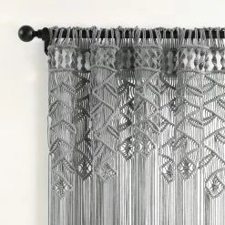 Deals 🛒 Lush Decor Boho Macrame Leaf Cotton Window Curtain Single Panel - 84" X 40" Grey ✔️ -Lush Decor Shop Lush Decor Boho Macrame Leaf Cotton Window Curtain Single Panel 5