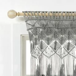 Cheapest 🥰 Lush Decor Boho Macrame Tassel Cotton Valance/Kitchen Curtain/Wall Decor Single - 30" X 40" Grey 🎉 -Lush Decor Shop Lush Decor Boho Macrame Tassel Cotton Valance Kitchen Curtain Wall Decor Single 2