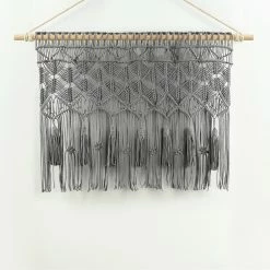 Cheapest 🥰 Lush Decor Boho Macrame Tassel Cotton Valance/Kitchen Curtain/Wall Decor Single - 30" X 40" Grey 🎉 -Lush Decor Shop Lush Decor Boho Macrame Tassel Cotton Valance Kitchen Curtain Wall Decor Single 4