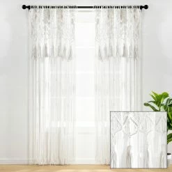 Best deal 🌟 Lush Decor Boho Macrame Tassel Cotton Window Curtain/Room Divider/Wedding Backdrop/Wall Decor - 84" X 40" Grey 😉 -Lush Decor Shop Lush Decor Boho Macrame Tassel Cotton Window Curtain Room Divider Wedding Backdrop Wall Decor 12