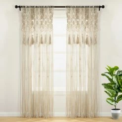 Best deal 🌟 Lush Decor Boho Macrame Tassel Cotton Window Curtain/Room Divider/Wedding Backdrop/Wall Decor - 84" X 40" Grey 😉 -Lush Decor Shop Lush Decor Boho Macrame Tassel Cotton Window Curtain Room Divider Wedding Backdrop Wall Decor 6