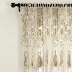 Best deal 🌟 Lush Decor Boho Macrame Tassel Cotton Window Curtain/Room Divider/Wedding Backdrop/Wall Decor - 84" X 40" Grey 😉 -Lush Decor Shop Lush Decor Boho Macrame Tassel Cotton Window Curtain Room Divider Wedding Backdrop Wall Decor 8