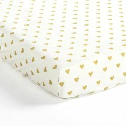 Best reviews of 😉 Lush Decor Boho Metallic Hearts Allover Hearts Soft & Plush Fitted Crib Sheet - 52"x 28" 🎁