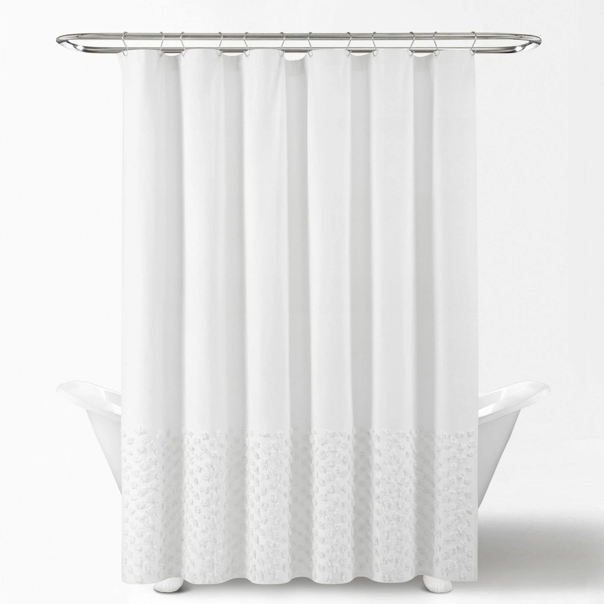 Best Pirce β Lush Decor Boho Polka Dot Yarn Dyed Eco-Friendly Recycled Cotton Shower Curtain Single Light Gray 𧨠7 Best Pirce β Lush Decor Boho Polka Dot Yarn Dyed Eco-Friendly Recycled Cotton Shower Curtain Single Light Gray 𧨠- Image 7