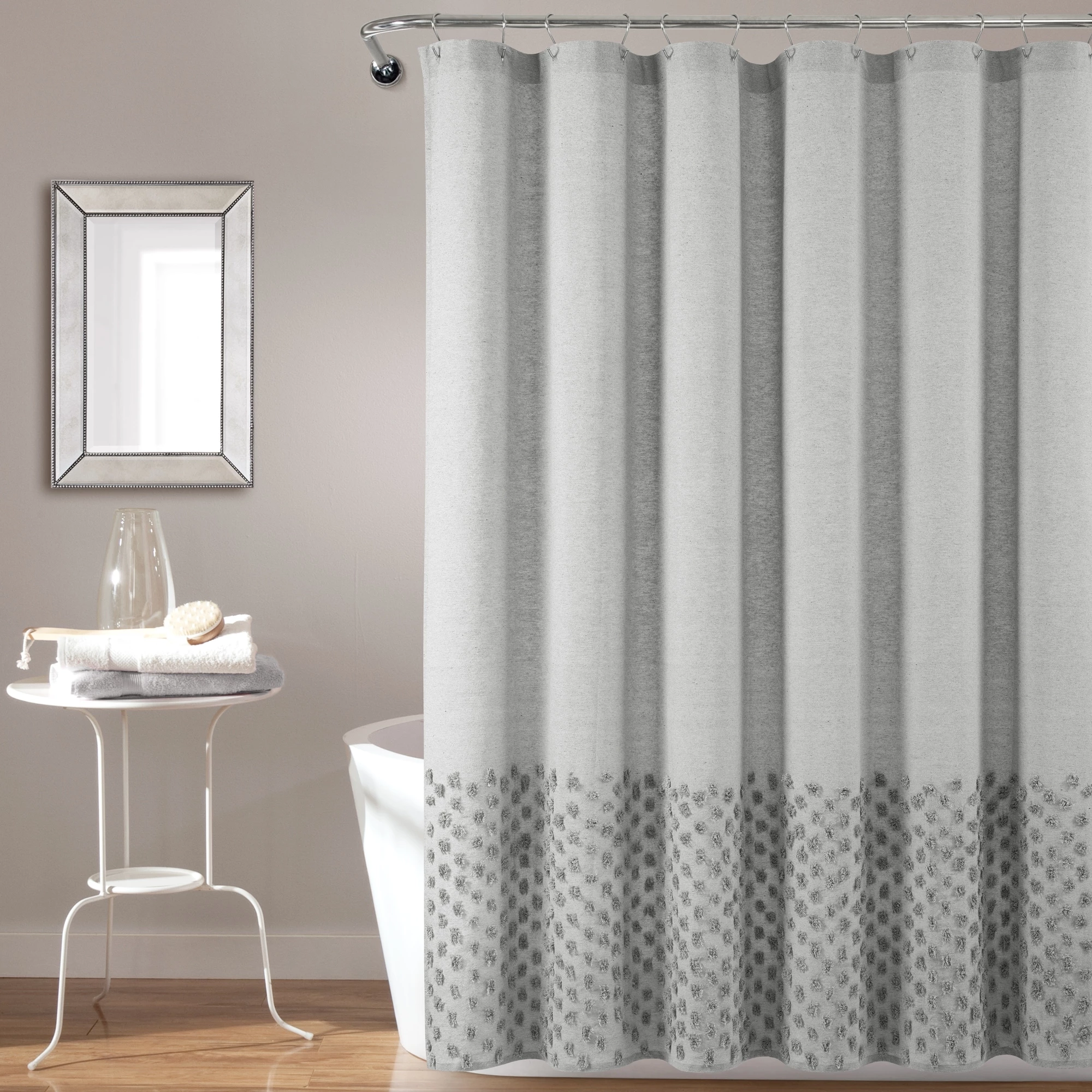 Best Pirce β Lush Decor Boho Polka Dot Yarn Dyed Eco-Friendly Recycled Cotton Shower Curtain Single Light Gray 𧨠1 Best Pirce β Lush Decor Boho Polka Dot Yarn Dyed Eco-Friendly Recycled Cotton Shower Curtain Single Light Gray π§¨