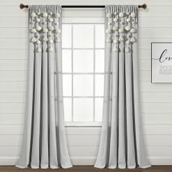 New 👍 Lush Decor Boho Pom Pom Tassel Linen Window Curtain Panel (Single) ❤️ -Lush Decor Shop Lush Decor Boho Pom Pom Tassel Linen Window Curtain Panel 28Single29 4