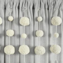 New 👍 Lush Decor Boho Pom Pom Tassel Linen Window Curtain Panel (Single) ❤️ -Lush Decor Shop Lush Decor Boho Pom Pom Tassel Linen Window Curtain Panel 28Single29 5