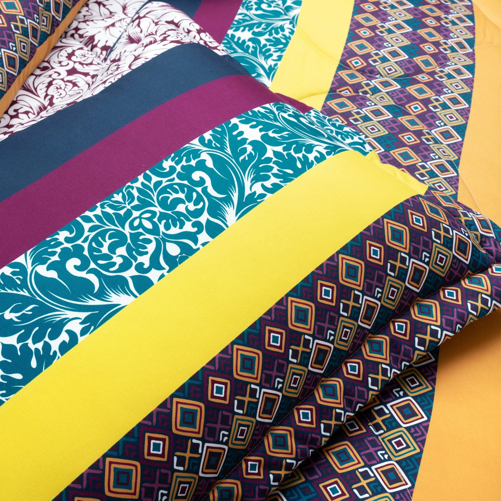 Flash Sale π Lush Decor Boho Stripe Reversible Oversized Comforter Plum & Yellow π 5 Flash Sale π Lush Decor Boho Stripe Reversible Oversized Comforter Plum & Yellow π - Image 5