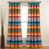Cheap 😍 Lush Decor Boho Stripe Window Curtain Panel Pair Turquoise & Tangerine ⌛