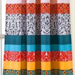 Cheap 😍 Lush Decor Boho Stripe Window Curtain Panel Pair Turquoise & Tangerine ⌛ -Lush Decor Shop Lush Decor Boho Stripe Window Curtain Panel Pair 3